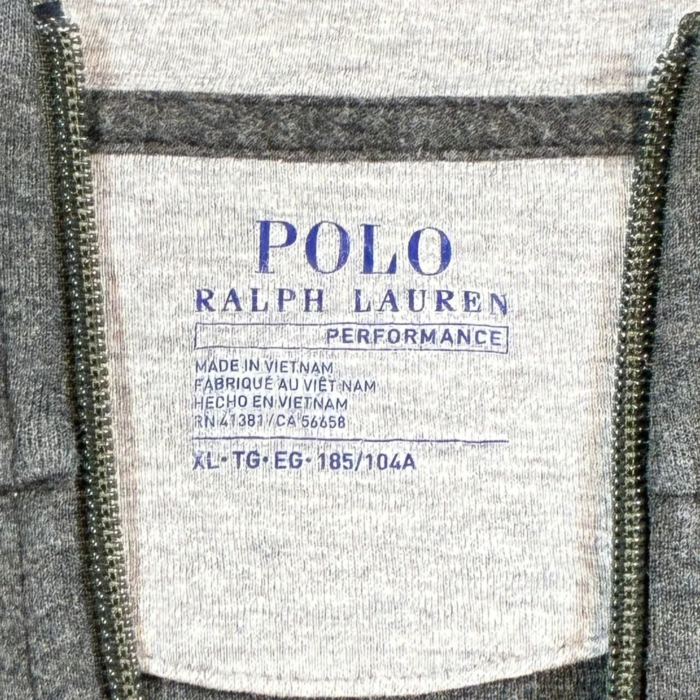 Polo Ralph Lauren Performance Quarter Zip Mens XL Gray Heather Pullover Pony